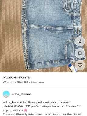 PacSun Light Blue Denim Mini Skirt
